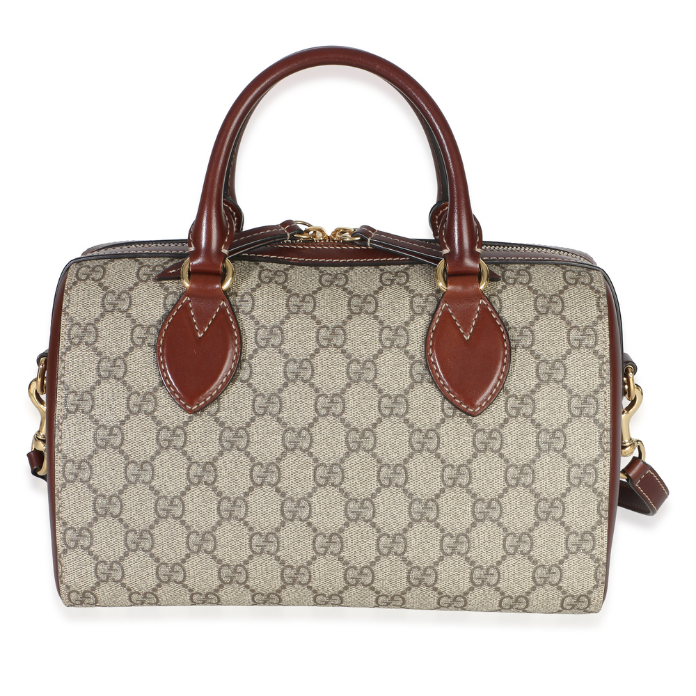 Gucci Brown GG Supreme Canvas Small Boston Bag
